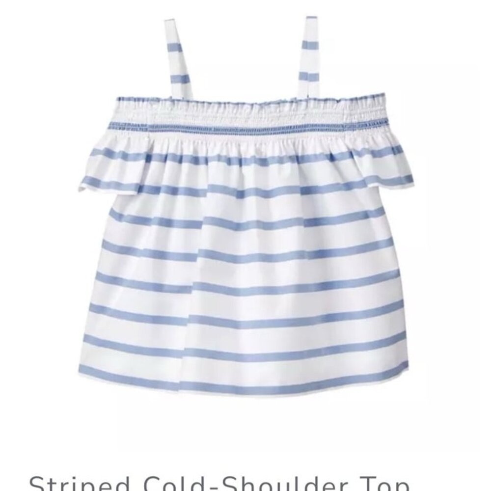 Janie and Jack Top Striped Cold Shoulder